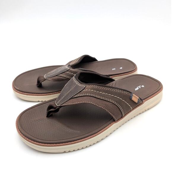 Dr. Scholl's Sync in Slide Thong Sandal Men's Dark Brown Size US10M EU44 - Picture 1 of 11